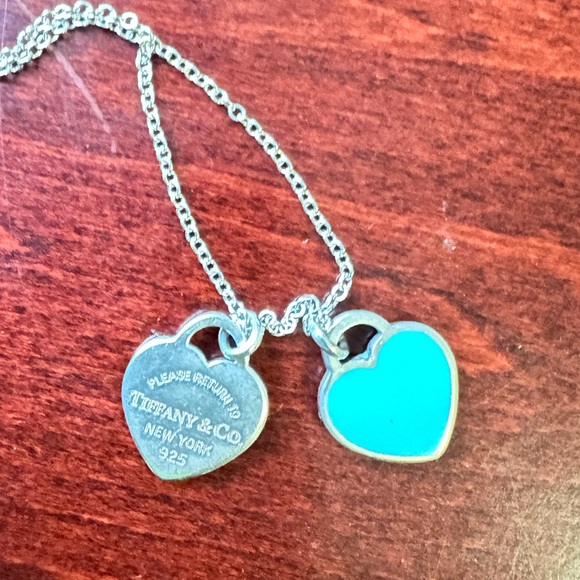 SOLD - Tiffany Mini Double Heart Necklace - Picture 6 of 8